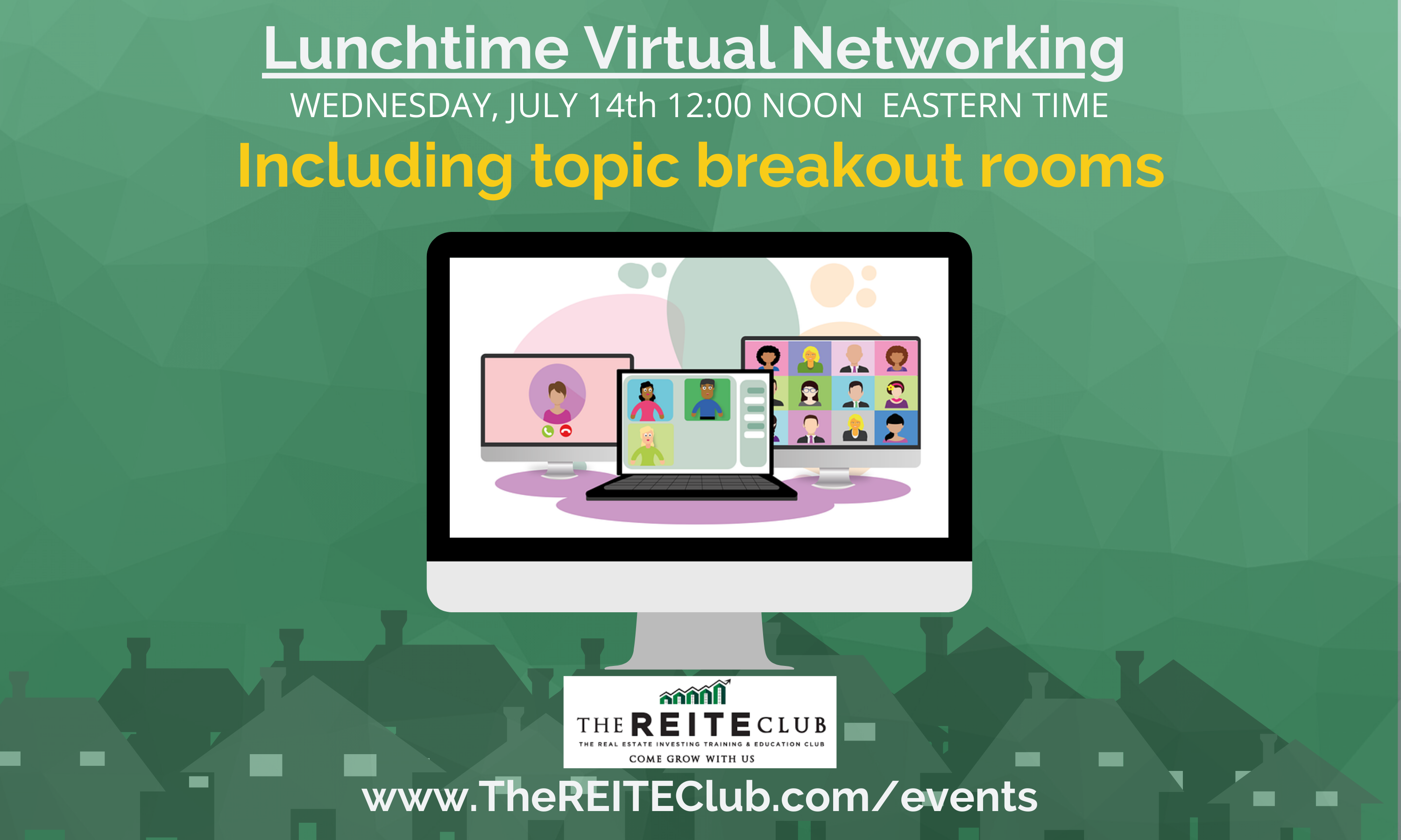 Summertime! Virtual networking on our virtual patio at noon!